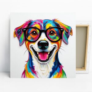 Colorful Dog Glasses Art
