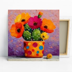 Vibrant Cactus Bloom Art
