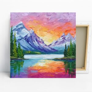 Mountain Sunset Lake Art