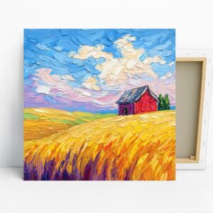 Golden Wheat Field Barn Art