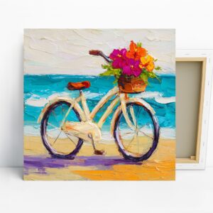 Beach Bicycle Blooms Art