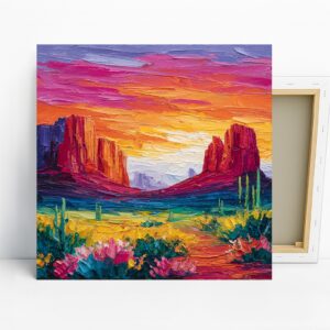 Desert Sunset Canyon Art
