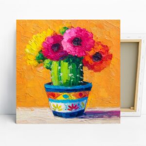 Vibrant Cactus Bloom Art