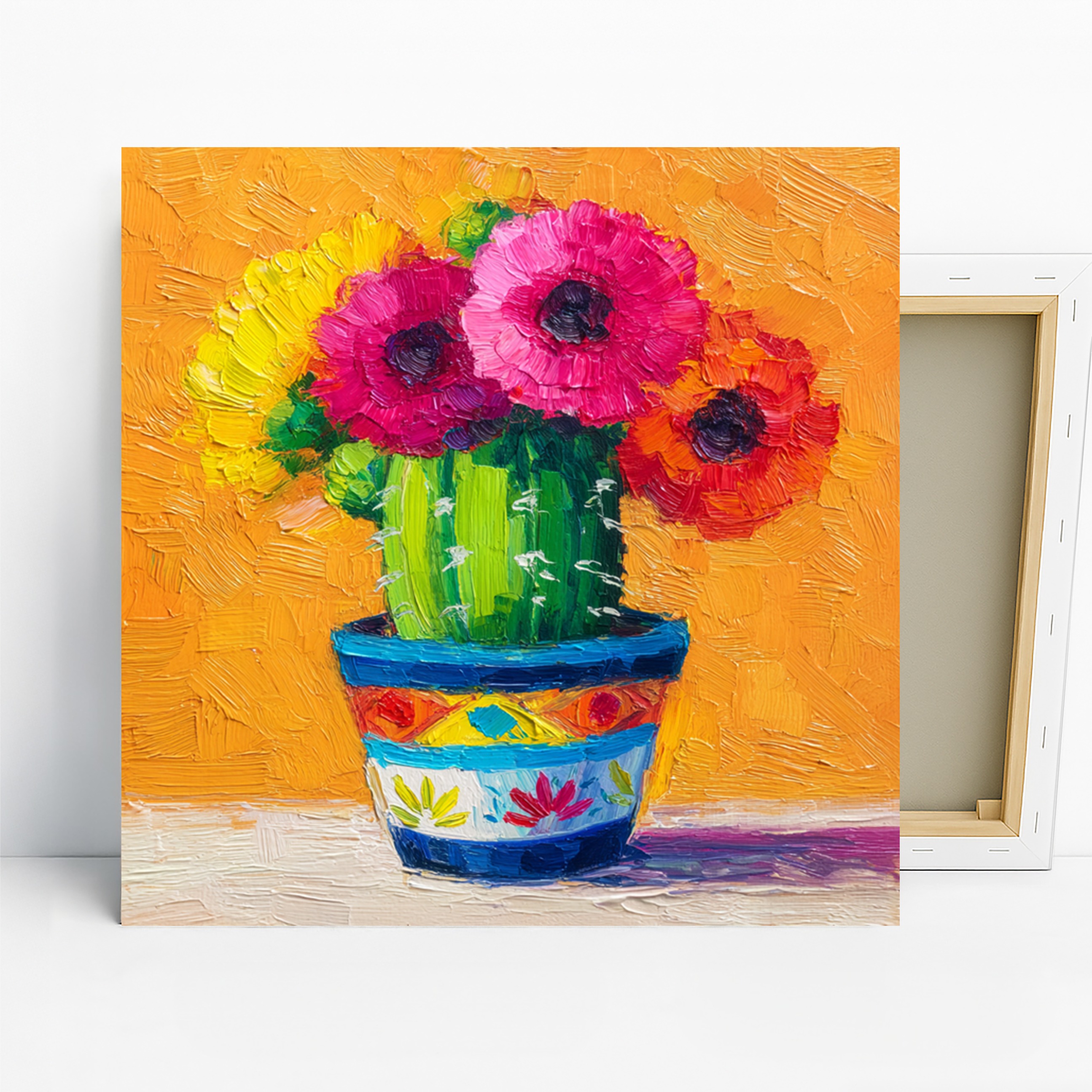 Vibrant Cactus Bloom Art