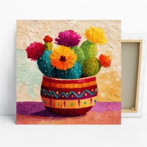 Vibrant Cactus Bloom Art