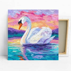 Swan Sunset Art