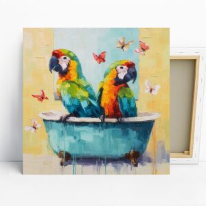 Macaw Bath Time Fun Art