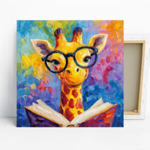 Giraffe Reading Art