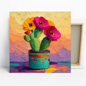 Vibrant Cactus Bloom Art