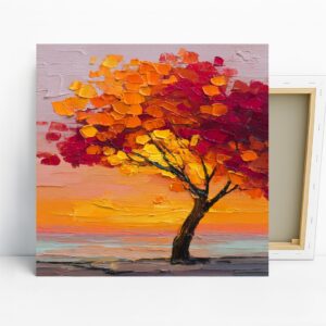 Autumn Tree Sunset Art