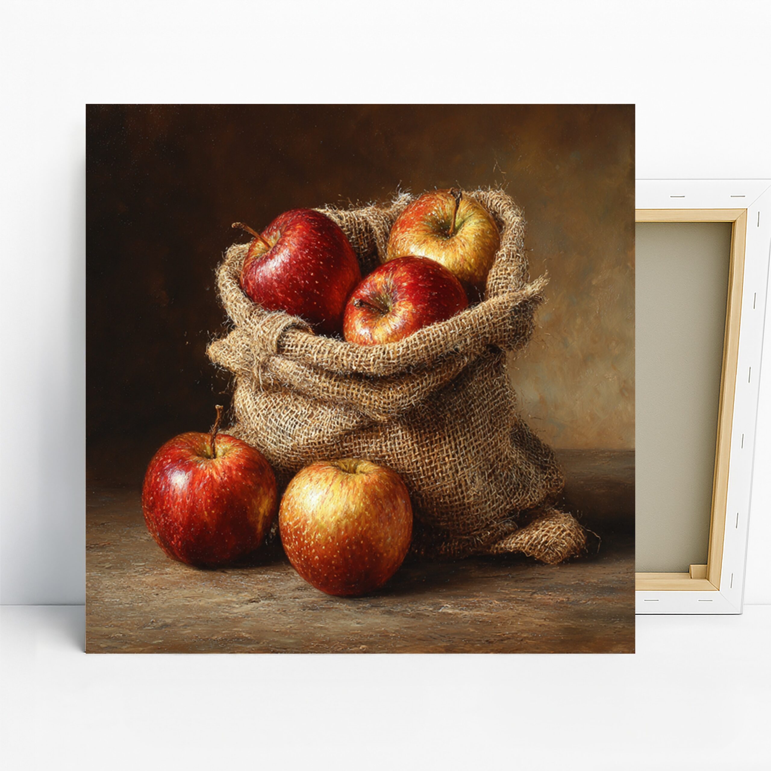 Apple Harvest Art, Canvas or Poster, Classic Rustic Country Decor, Kitchen Dining Room Living Room Wall Art, Red Yellow Green