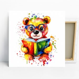 Bear Reading Book Art