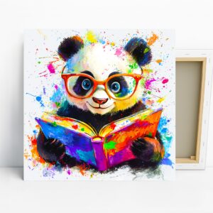 Panda Reading Book Art