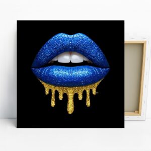 Glittery Blue Lips Art