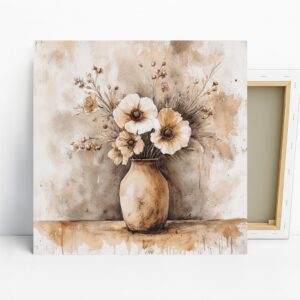 Rustic Poppy Vase Art