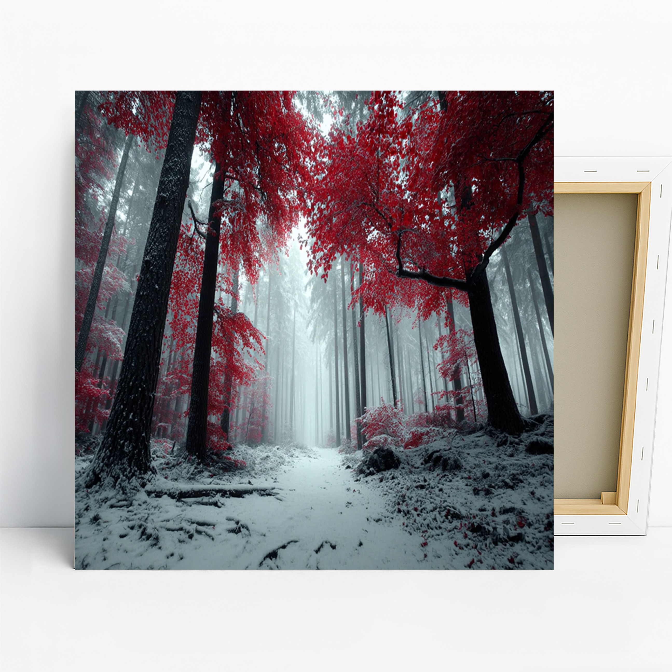 Crimson Forest Winter Art
