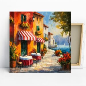Italian Cafe Lakeside View Art