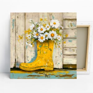 Daisy Boot Bouquet Art
