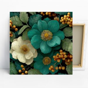 Teal Flower Art