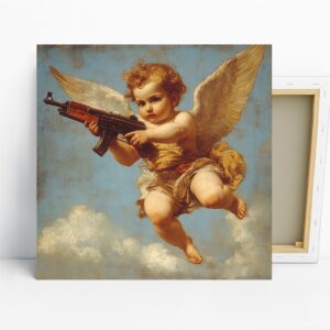 Cherub with AK-47 Art