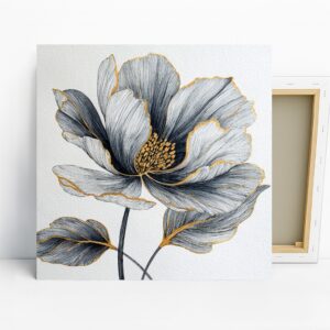 Elegant Grey Peony Art