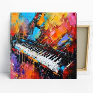 Vibrant Piano Splash Art