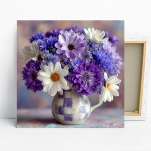 Purple Daisy Bouquet Art