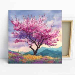 Cherry Blossom Mountain Art