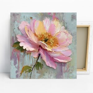 Bee Pink Peony Bloom Art