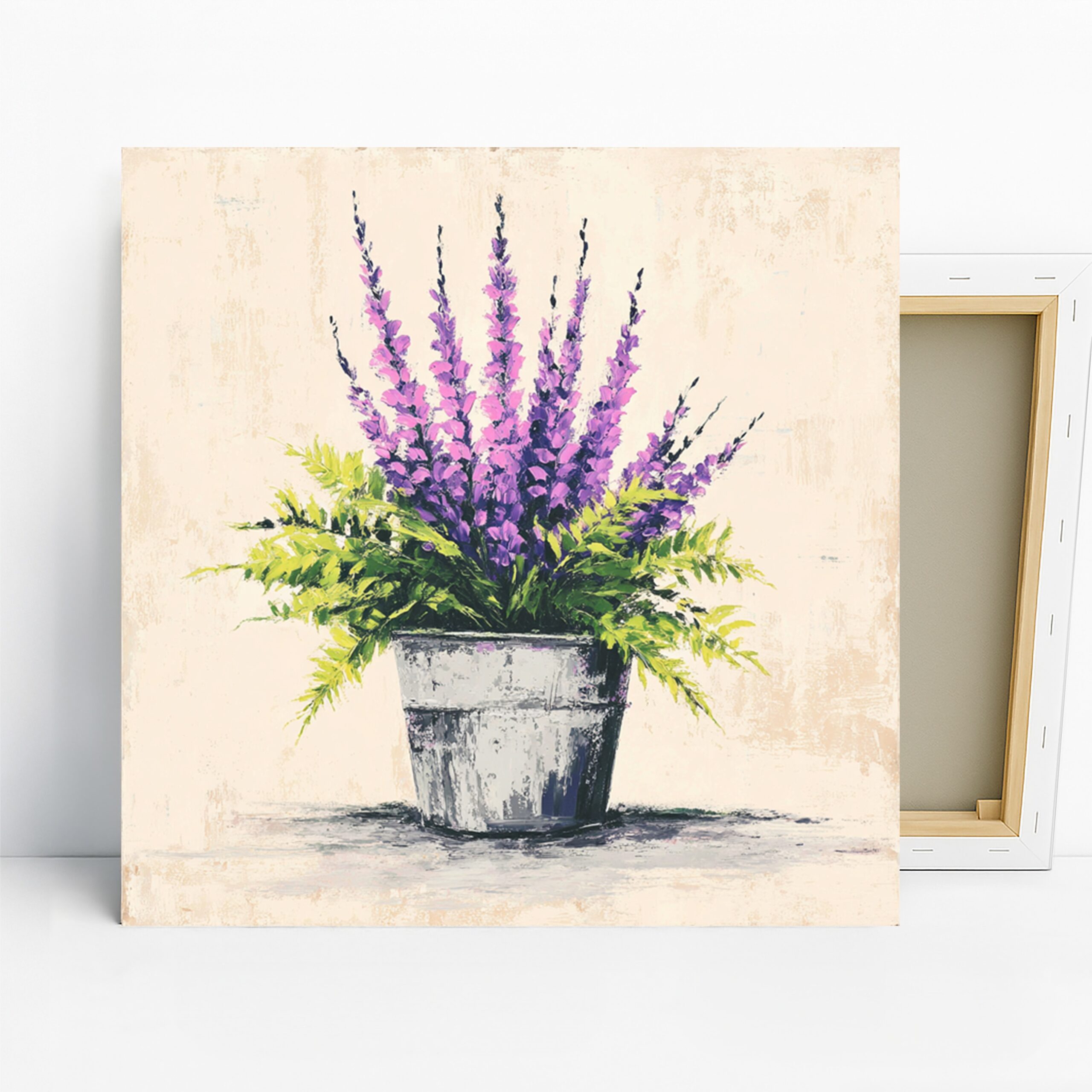 Lavender Art, Canvas or Poster, Floral Rustic Decor, Living Room Bedroom Bathroom Entryway Wall Art, Purple Green and White