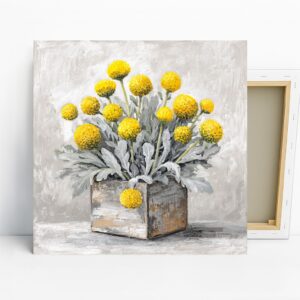 Yellow Craspedia Flower Art