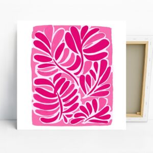 Pink Leaf Abstract Art