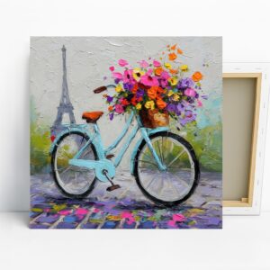 Paris Bicycle Blooms Art