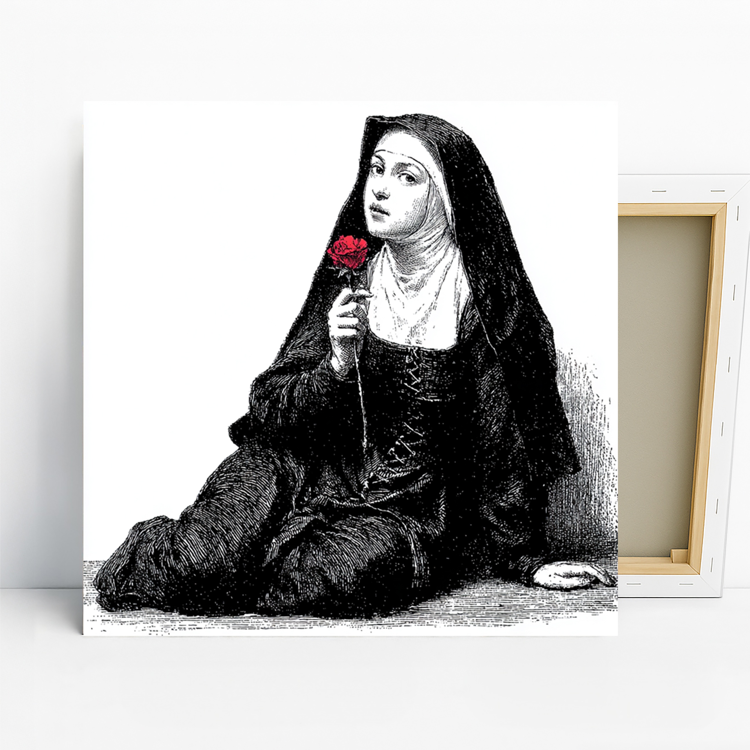 Nun with Rose Art