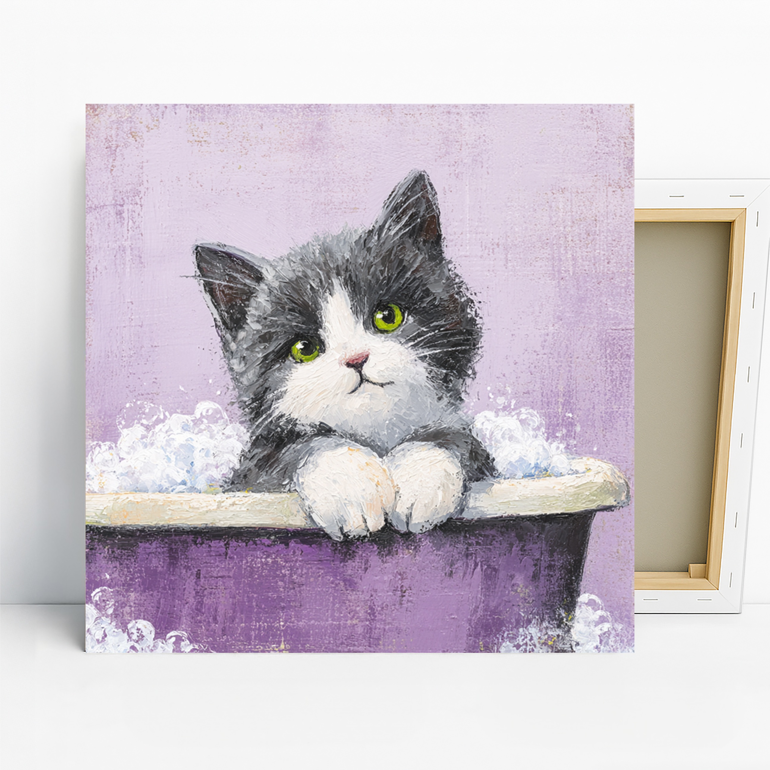 Cat Bubble Bath Art