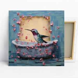 Hummingbird Petal Bath Art