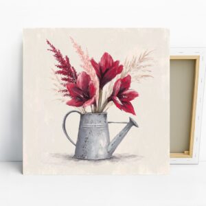 Rustic Watering Can Bouquet Art