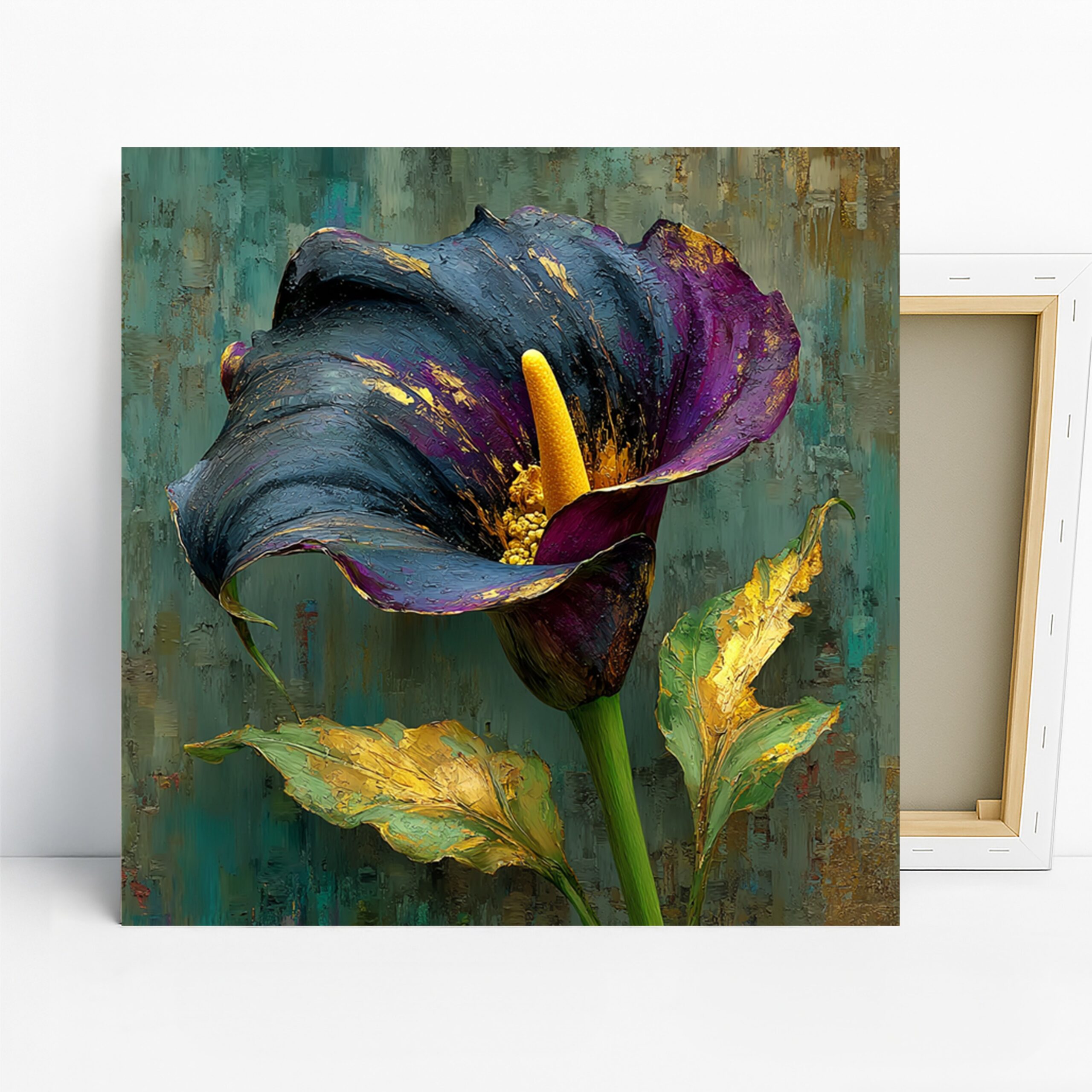 Calla Lily Art, Canvas or Poster, Floral Contemporary Decor, Living Room Bedroom Office Dining Room Wall Art, Purple Blue Yellow Green