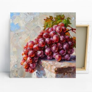 Red Grape Bunch Art