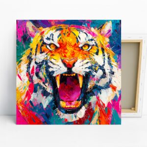 Colorful Tiger Roar Art