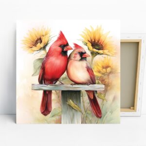 Cardinal Sunflower Art