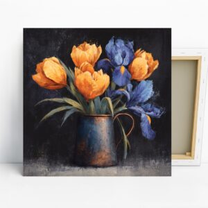 Tulips and Iris Bouquet Art