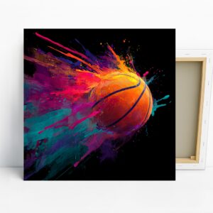 Vibrant Basketball Splash Art