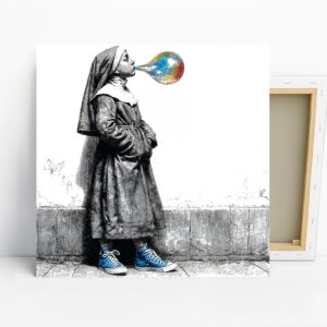 Colorful Bubble Nun Art