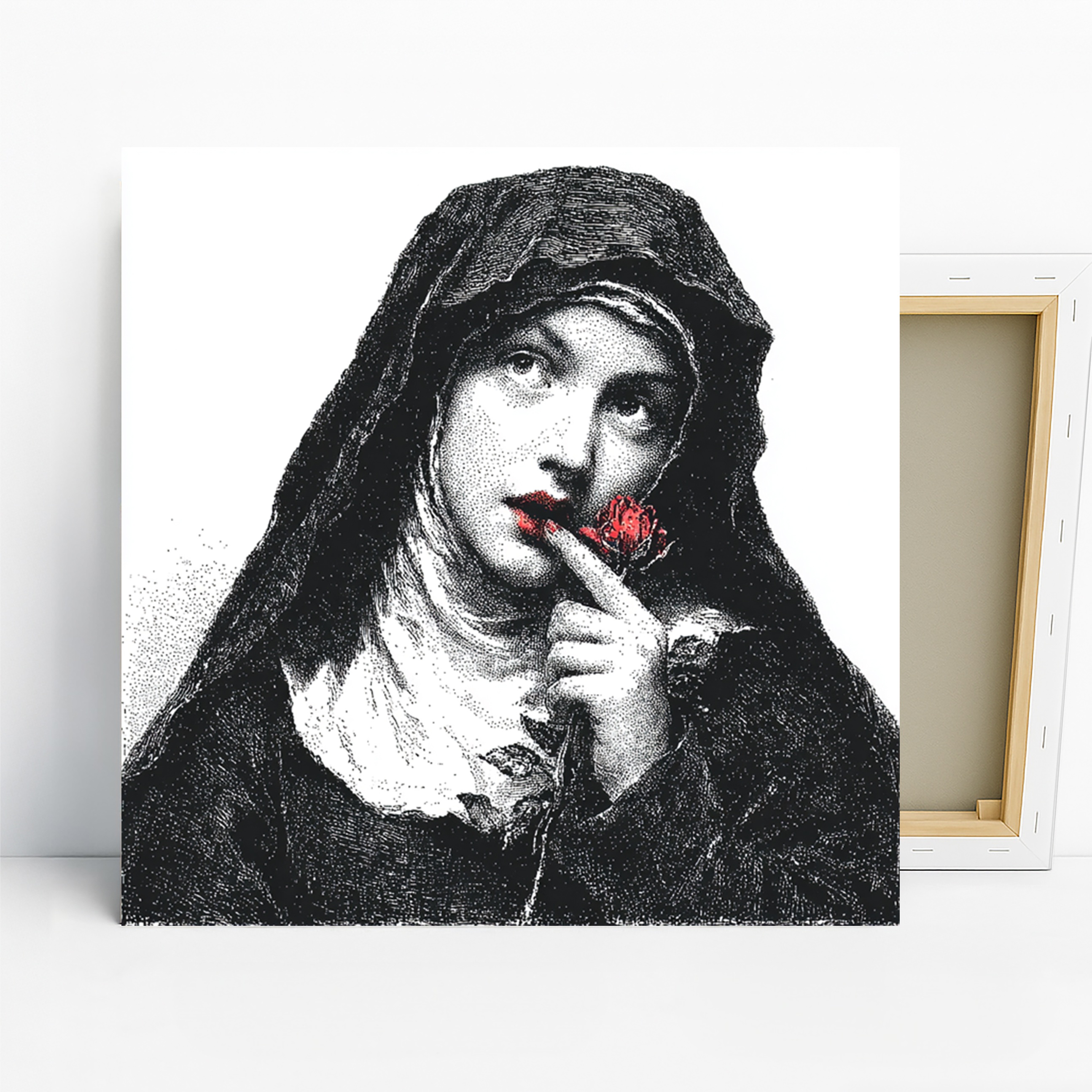 Red Rose Portrait Art