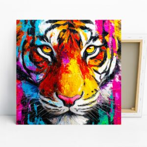 Colorful Tiger Face Art