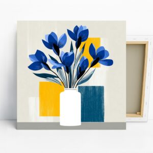 Blue Bloom Geometry Art