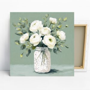 White Ranunculus Art