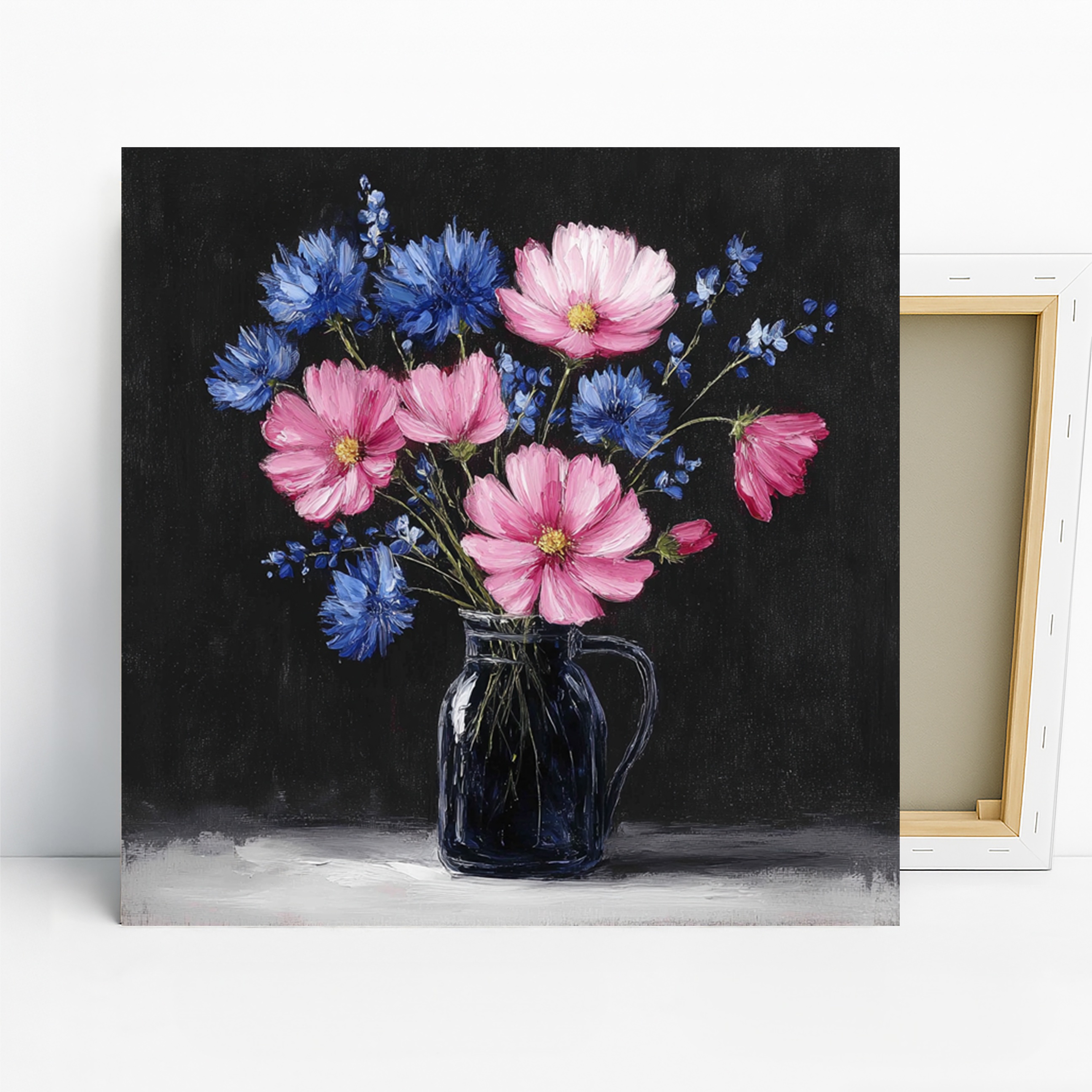 Pink and Blue Wildflower Bouquet Art