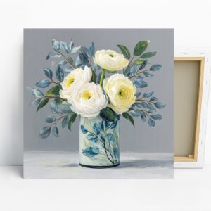 White Ranunculus Bouquet Art